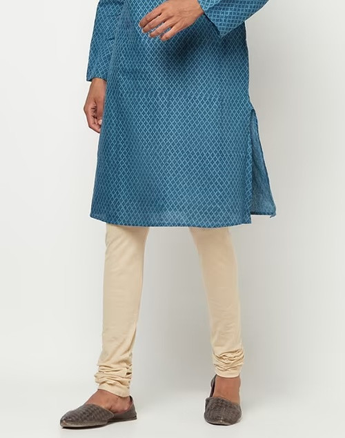 Beige Cotton Surbhi Churidar With Zip Fly Back Pocket